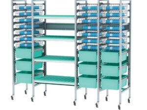 ESTANTERIA DE ALUMINIO COMBINADA CON ESTANTES ANTIMICROBIANOS