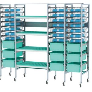 ESTANTERIA DE ALUMINIO COMBINADA CON ESTANTES ANTIMICROBIANOS